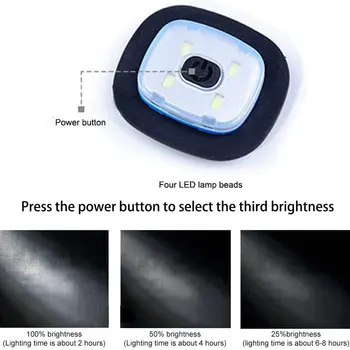4 LED Osvetlené Spp Teplé Čiapky USB Nabíjateľné Voľné Ruky, Rybolov Tečúcou Čiapočku Klobúk Flash Svetlometu Kempovanie Turistika Čiapky HOT