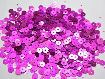 8000 Hot Pink 6 mm Ploché Kolo voľné flitrami Paillettes šitie Svadobných plavidlá