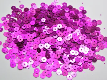 8000 Hot Pink 6 mm Ploché Kolo voľné flitrami Paillettes šitie Svadobných plavidlá