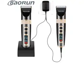 Baorun Profesionálny LCD Displej Zastrihávač Chĺpkov Baber strojčekov na Vlasy Rezací Stroj Styling Nástroj 2000mAh Li-ion Batéria