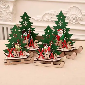 Drevené Tvorivé Vianočné Dekorácie Rozprávková Záhrada Miniatúr, Ozdoby na Vianočné Kawaii Príslušenstvo Hogar Domova EC50BJ