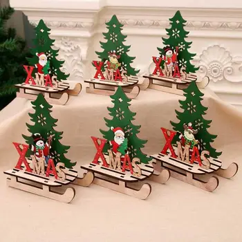 Drevené Tvorivé Vianočné Dekorácie Rozprávková Záhrada Miniatúr, Ozdoby na Vianočné Kawaii Príslušenstvo Hogar Domova EC50BJ