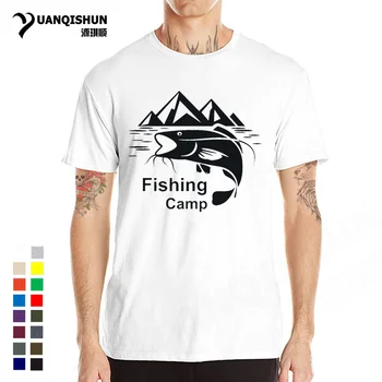 Fishings Tábor T-Shirt Horské Jazero Rýb, T Košele Módne Rybár, Rybárčenie Tričko Unisex Darčeky Bavlna Bežné Boutique Topy Tees