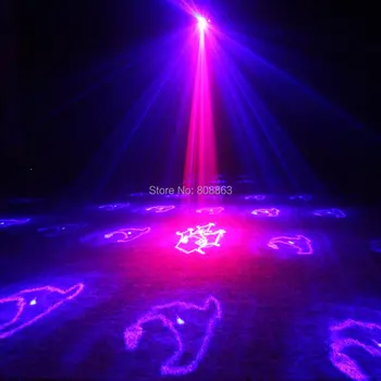 ESHINY Mini R&G 24 Halloween Vzory Laserový Projektor Diaľkové Modré Led Rodinnú oslavu Bar, DJ, Disco Dance Vianoce Fáze Svetlo T127D3