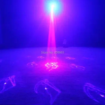 ESHINY Mini R&G 24 Halloween Vzory Laserový Projektor Diaľkové Modré Led Rodinnú oslavu Bar, DJ, Disco Dance Vianoce Fáze Svetlo T127D3