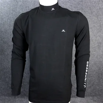 Nové Jeseň JL Golf Školenia T-Shirts Outdoorové Športy Mužov, Čierna Farba, Dlhý Rukáv Beží T Shirt Na Jeseň Muž