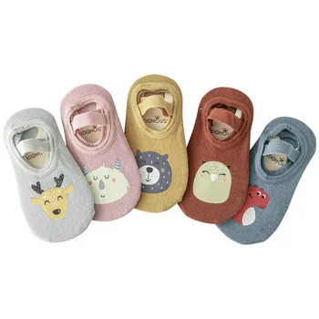 1 Pár Móda, Baby, Dievčatá, Chlapcov Roztomilý Kreslený Non-slip Bavlna Batoľa Poschodí Ponožky Animal Vzor Prvý Walker Topánky Pre Novorodencov