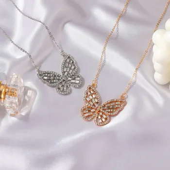 ZYZQ Luxusné Motýľ Jemné Nezávislá Náhrdelník Pre Ženy Vykladané CZ Náhrdelník Darčeky na Denné Nosenie, Módne Položky Ženské Šperky