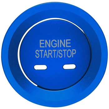 Modrá Keyless Engine Start Stop Tlačidlo Spp s Okolitými Trim Krúžok pre Chevy Rovnodennosti Tahoe Cruze