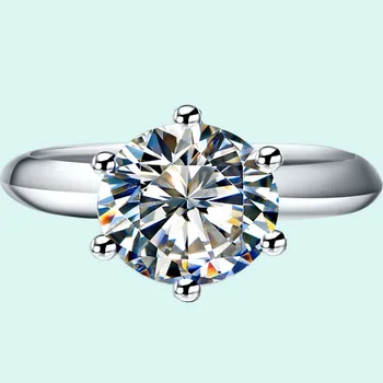 Nádherné 4Ct Okrúhly Rez Zásnubný Prsteň pre Ženy, Skutočné 925 Sterling Silver Ring Diamantové Šperky