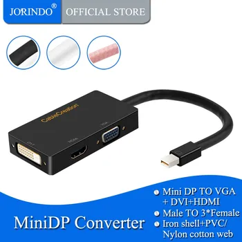 JORINDO 3-v-1 Tri-v-jednom Mini Displayport (Thunderbolt Port Kompatibilné), HDMI/DVI/VGA Tv Av HDTV Adaptér Kábel pre Mac Book