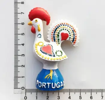 Portugalský tvorivé cestovného ruchu obchod so darček 3-d kohút ručne maľované chladnička magnet nálepky, dekoratívne strane darček