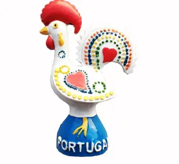 Portugalský tvorivé cestovného ruchu obchod so darček 3-d kohút ručne maľované chladnička magnet nálepky, dekoratívne strane darček