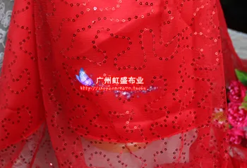 1 yard / veľa Flitrami čipky textílie ťažko gázy lístkového sukne princezná šaty príslušenstvo textílie diy čistý priadza Červená 150 cm Široký .