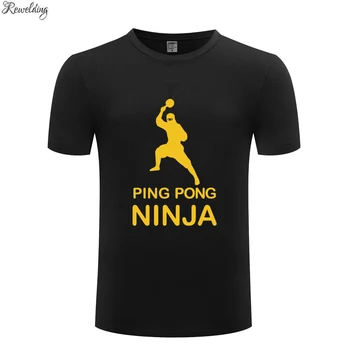 Ping Pong Darček Ninja Prehrávač, Stolný Tenis pánske T-Shirt T Shirt Mužov Letné Nový Krátky Rukáv O Krk Bavlna Ležérny Top Čaj