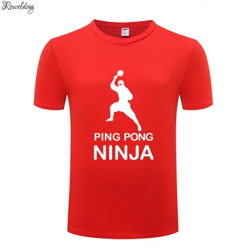 Ping Pong Darček Ninja Prehrávač, Stolný Tenis pánske T-Shirt T Shirt Mužov Letné Nový Krátky Rukáv O Krk Bavlna Ležérny Top Čaj