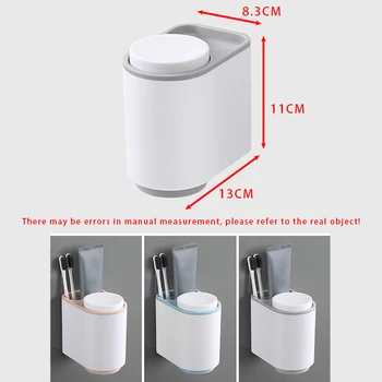 Magnetické Kefka Držiteľ Kúpeľňové Doplnky Nastaviť Silné Prísavky Zubnú Kefku Držiak S Umývanie Cupu Visí Úložný Stojan