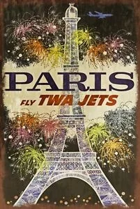 Eiffelova Veža V Paríži Cestovné Inzerát Vintage Vzhľad, Retro Kovové Prihlásiť Doska