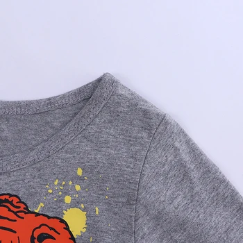 2020 Nové Módne Oblečenie na Jar Jeseň Detí Dieťa Dieťa Chlapcov Cartoon Dinosaura List Vytlačiť T-shirt Topy, Košele Tee SC158