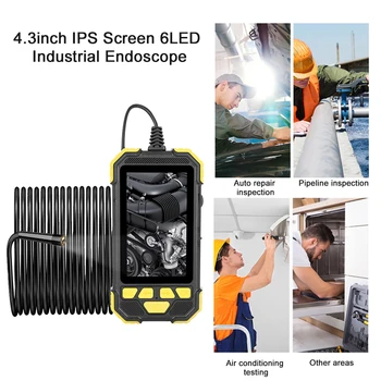 4.3 inch IPS Displej Otočná Digitálna Priemyselný Endoskop Kamera 1080P HD 6LED Nepremokavé Diagnostických Nástrojov Anti-jeseň Flexibilné