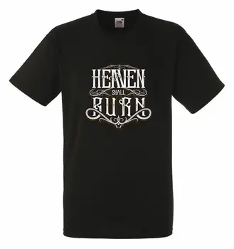 Nebo Sa Napáliť Logo Black Herren T Shirt Mužov Rocková Kapela Tee Tričko