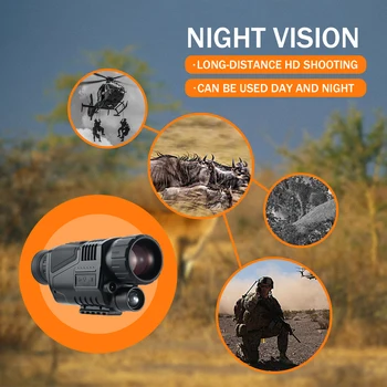 Vízia Lov Auta s 8G TF Karty Nočný pozorovací Prístroj na Nočné Videnie Ďalekohľad Digitálne Nočné Videnie Monokulárne Infračervené Noc