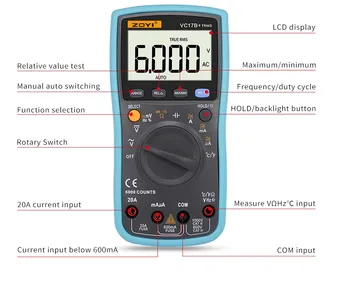 Elektrický merač, digitálny multimeter s vysokou presnosťou podsvietenie voltmeter inteligentný multi-function repair table kapacita