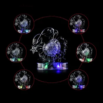 3D Crystal Puzzle Blikajúce LED Svetlo Deti Dvanásť Súhvezdí Rak Horoskop Súhvezdí Skladačka Puzzle, Hračky Pre Dieťa Dary