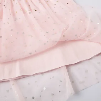Batoľa Detský Baby Dievčatá Králik Hviezda Vzor Šaty Tylu Ružové Šaty Oblečenie Oblečenie 0343 1-8 Rokov detské Oblečenie Set sa платье