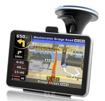 Veľkoobchod 5 palcový dotykový displej Auta GPS Navigátor CPU800M 128 M/4GB +Bluetooth AV-IN + FM + zadarmo najnovšie mapy,10pcs/pack