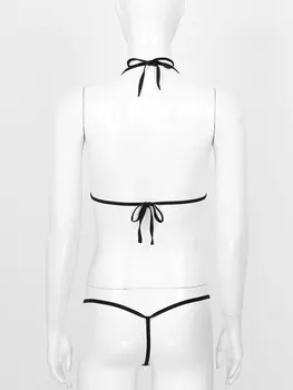 Iiniim Dámske Dámy Sexy Lingerie Set Micro Oblečenie Bikini Set Bradavky Výrez Otvoru Pohára Podprsenka Mini G-String Exotické Súpravy Plavky