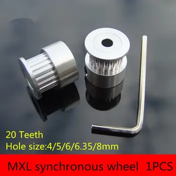 1PCS WG024 Vysokej kvality MXL synchrónne kolies kotúč Hliníkový pás kolesa 20 Zubov Pasívne Synchrónne Koliesko