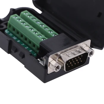 Horúce 1PC D-SUB DB15 VGA Ţeny / Muţi 3 Riadky 15 Pin Plug Breakout Svoriek Konektorov