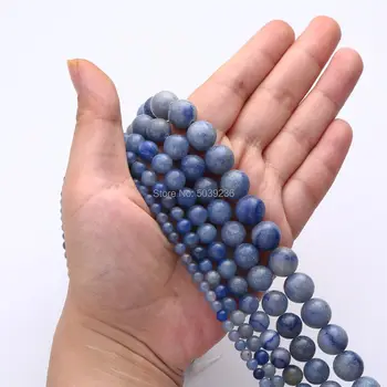 Veľkoobchod Modrá Aventurine Prírodného Kameňa Kolo Voľné Dištančné Korálky 4-12 mm Korálky pre Šperky, Takže Náramok urob si sám