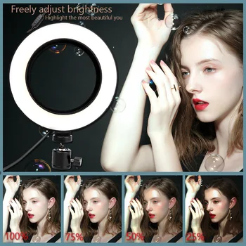 Youtube make-up Krásy Krúžok Svetlo Photo Studio LED Selfie Krúžok Svetlo Kamery Lampa Fotografie Osvetlenie s 1,7 m Statív pre Iphone