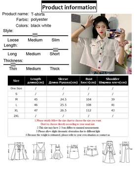 2021 Letná Dúha Tlačidlo Košele Ženy Japonsko Sladké Biele Topy S Vreckami Vintage Krátky Rukáv Ostrihané Blúzky