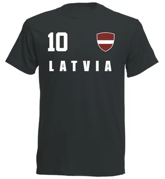 Lettland 2019 T-Shirt Schwarz Trikot Štýl Fubball Nummer Všetkých 10 Sporter Futbalista Soccers 2019 Nový Príchod Mužov Tričko Nové