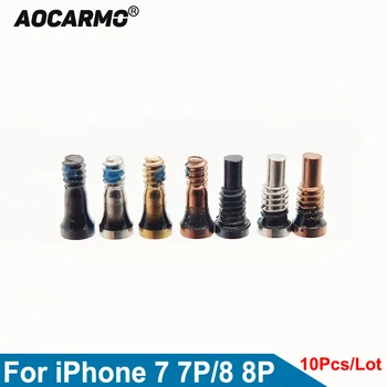 Aocarmo 10Pcs/Veľa Pre iPhone 7 7P 8 8 Plus A1661 A1863 Strieborná/Rose Gold Black Spodný Dock Skrutky Bývanie Skrutku Náhradný Diel