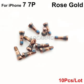 Aocarmo 10Pcs/Veľa Pre iPhone 7 7P 8 8 Plus A1661 A1863 Strieborná/Rose Gold Black Spodný Dock Skrutky Bývanie Skrutku Náhradný Diel