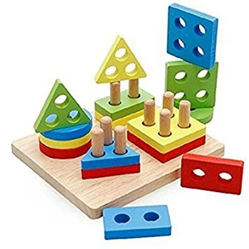Kreatívne hračky pre deti drevené bloky tvar spájané dosky montessori vyučovanie sa opiera vzdelávania budovy poleno zhody na hračky