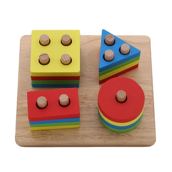 Kreatívne hračky pre deti drevené bloky tvar spájané dosky montessori vyučovanie sa opiera vzdelávania budovy poleno zhody na hračky