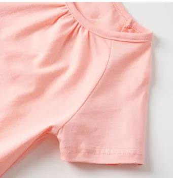 Nové 2021 Leto, Bavlna Deti t-shirt kvalitná Značka, Krátky Rukáv Dieťa Detí Bežné Tees Dieťa Dievča Oblečenie Bebe Ružová Topy
