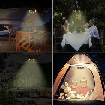 Bezdrôtový Terasa Dáždnik Svetlo 24 LED Nočné Osvetlenie Dáždnik Batérie Prevádzkované Pól Svetlo Pre Outdoor Camping Stan