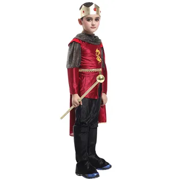 Európskeho Stredoveku Chlapci Kráľ Cosplay Deti Deti Halloween Princ Kostýmy Karneval Purim sprievod Fáze Úlohu Hrať party šaty