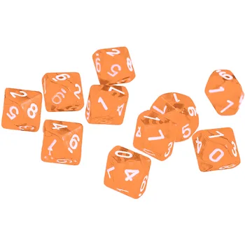 10pcs 0 až 9 Tváre Kocky TRPG Dosková Hra Multi-stranný Akryl Koľajových Kocky stolová hra Príslušenstvo