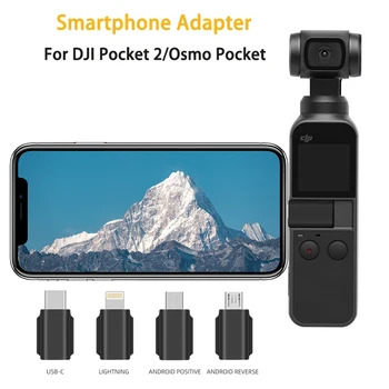 Smartphone Adaptér Pre DJI Vrecku 2/Osmo Vrecku IOS Lightning konektor Micro USB-C Android Pozitívne Štandard Chodu Údaje Gimbal Časti