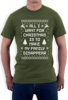 Najnovšie 2018 pánskej Módy Všetko, čo Chcem Na Vianoce Je, Aby Moja Rodina Dissapear T-Shirt Zábavné Škaredé Sveter Zábavné Bavlna Čaj