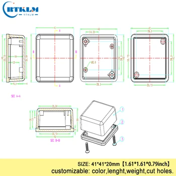100ks/veľa DIY prípadoch pre elektroniku diy spojovacej skrinke abs plast kryt malý bytový projekt Káblový box 41*41*20 mm