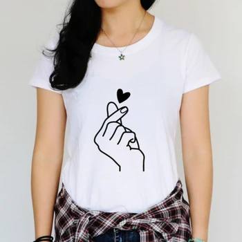 Nový Príchod Ženy Tričko Grafické Láska Strane Zábavné Letné Topy Tee Tričko Femme Lumbálna Tričko S-4XL 2021