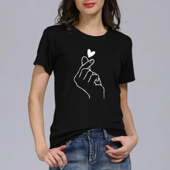Nový Príchod Ženy Tričko Grafické Láska Strane Zábavné Letné Topy Tee Tričko Femme Lumbálna Tričko S-4XL 2021